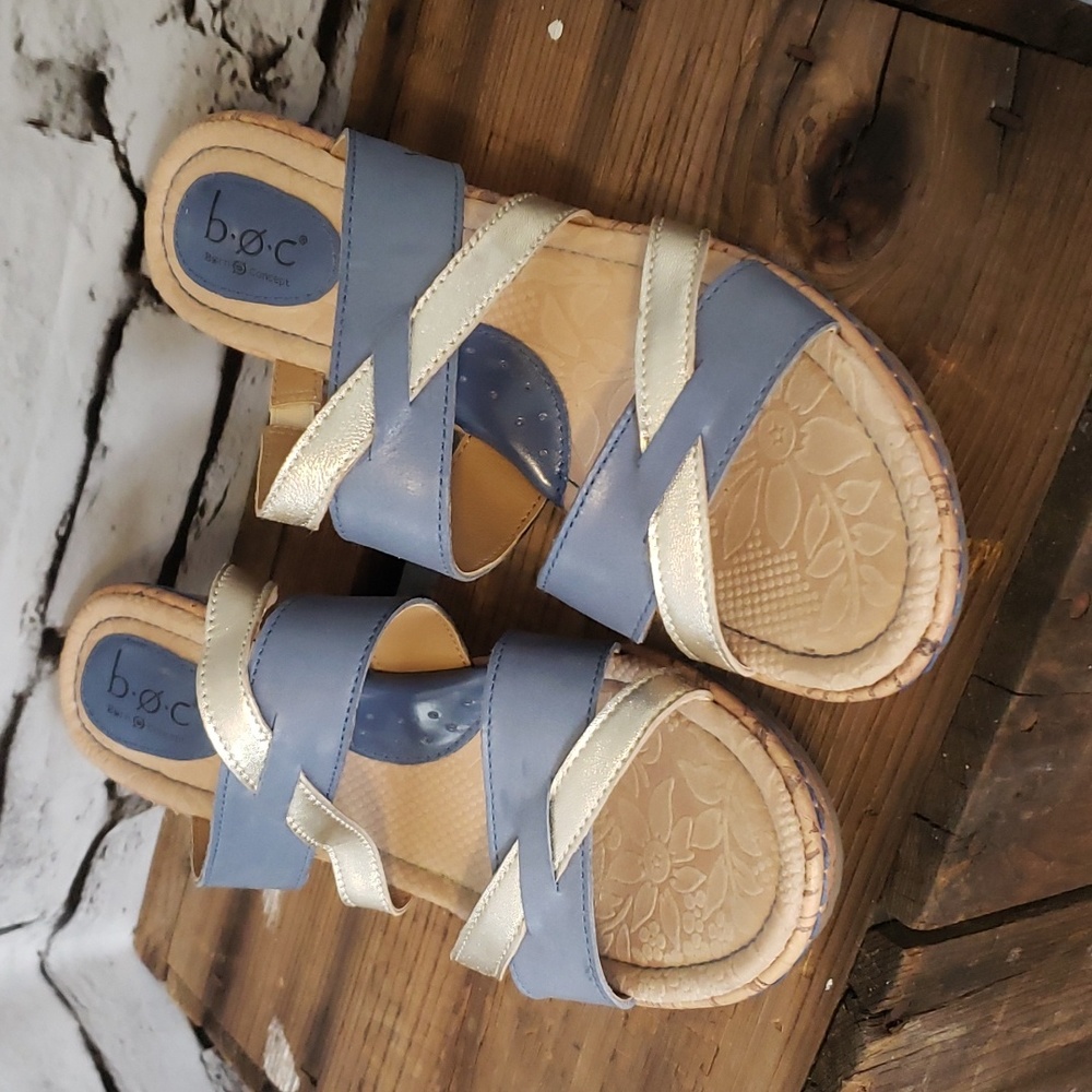 Slip-on wedge sandals